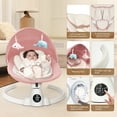 thumbnail image 6 of Babyeap Baby Swing for Infants - Smart Electric Swing with Bluetooth Control 5-point Harness,5 Sway Speed,10 Lullabies(Pink), 6 of 9