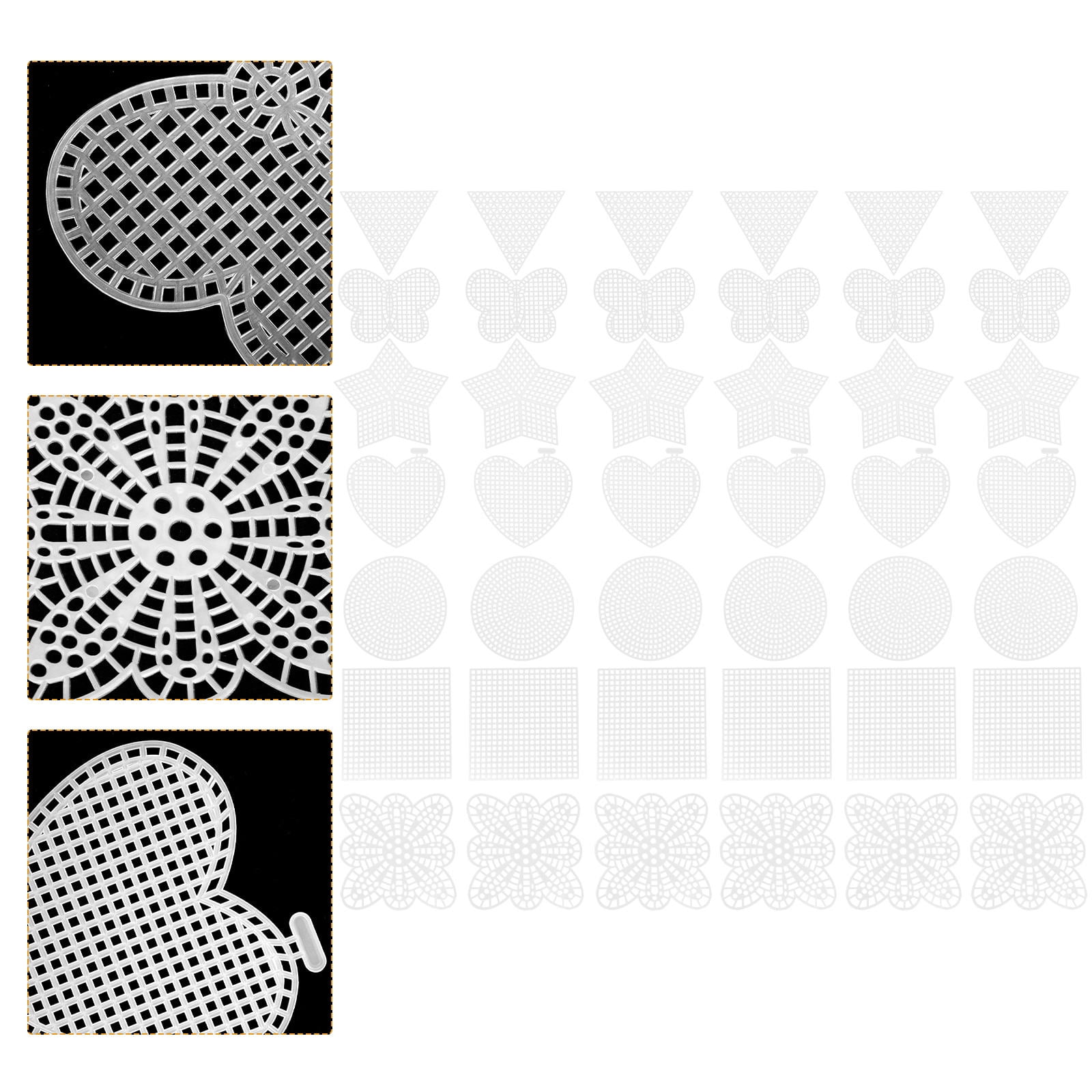 Hemoton 210 Pcs  Sewing Plastic Canvas Cross Stitch Grid Sheets Plastic Canvas Set Plastic Canvas Kit