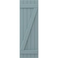 thumbnail image 5 of Ekena Millwork 17 1/2"W x 67"H Americraft Five Board (2 Batten) Exterior Real Wood Joined Board-n-Batten Shutters w/ Z-Bar (Per Pair), Peaceful Blue, 5 of 10