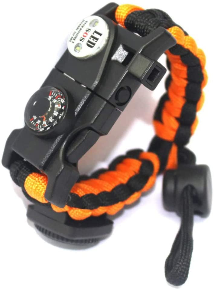Premium Quality Camping Gear Paracord Survival Bracelet Black 