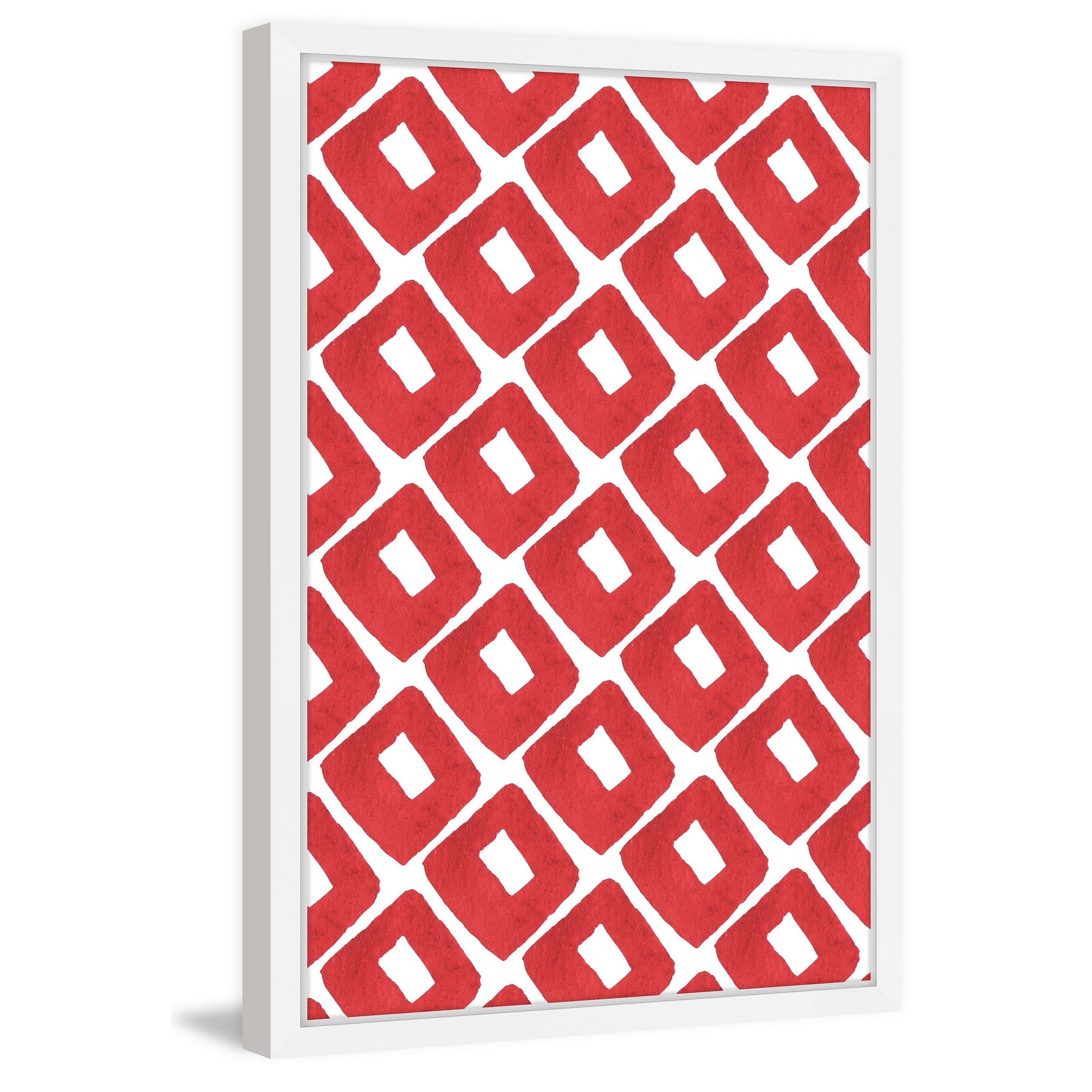 Marmont Hill "Red Squares" Framed Painting Print