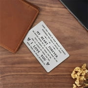 DEGASKEN 'I Love You' Metal Wallet Card, Perfect Gift for Boyfriend or Husband, Credit Card Size, Valentines Anniversary Birthday