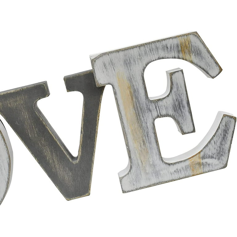 Flexzion Wooden Love Sign Block Letters for Wall Decor - Rustic Standing  Love Cut Outs Wooden Word Signs Letter Decorations for Walls, Bookshelf