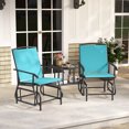 thumbnail image 4 of Costway Steel Outdoor Glider Chairs - Set of 2, Turquoise, 4 of 9