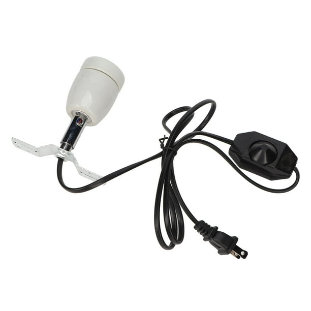 Portalámparas De Cerámica Para Terrarios - 2 Lámparas E27 De 50W, Giratorio 360°, Cable 1.8m Con Interruptor