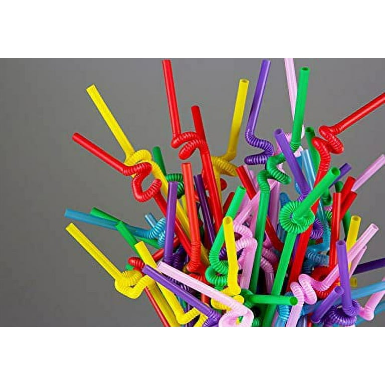 200 Pack of Plant Based BIODEGRADABLE FLEXIBLE BENDABLE Disposable Straws  (Mixed Colors)