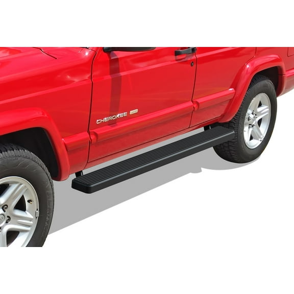 APS Running Boards 5 inches Matte Black Compatible with Jeep Cherokee 1984-2000 4-Door Stainless Steel (Nerf Bars Side Steps Side Bars)