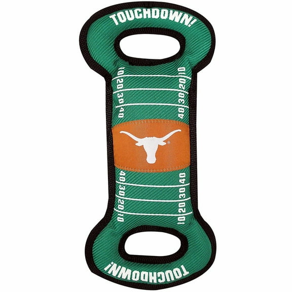 Pets First Collegiate Texas Longhorns Football Field Toy for DOGS & CATS. Heavy-Duty, Durable toys with Squeakers