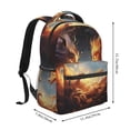 thumbnail image 2 of Fotbe Red And Gray Flame Fox Pattern Casual Backpack for School, Travel, and Outdoor Activities - Durable, Lightweight, and Comfortable, 2 of 5