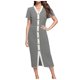 thumbnail image 3 of WILLBEST Vestidos Casuales Para Mujer Con Curvas Vestidos Casuales De Verano Para Mujer Vestidos Midi De Rayas De Manga Corta Vestidos De Punto Acanalado Con Botones Decorativos Vestidos De Fiesta, 3 of 3