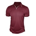 thumbnail image 7 of Mens Cotton Golf Shirt Short Sleeve Knit Jacquard Golf Polo Shirts for Men Moisture Wicking Performance Quick Dry Polo Shirts Wine, 7 of 7