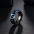 thumbnail image 5 of Udolfly Mens Fidget Rings Anxiety Rings for Men Womens Chain Spinner Rings for Adults Titanium Steel Ring Black Blue Size 9, 5 of 7