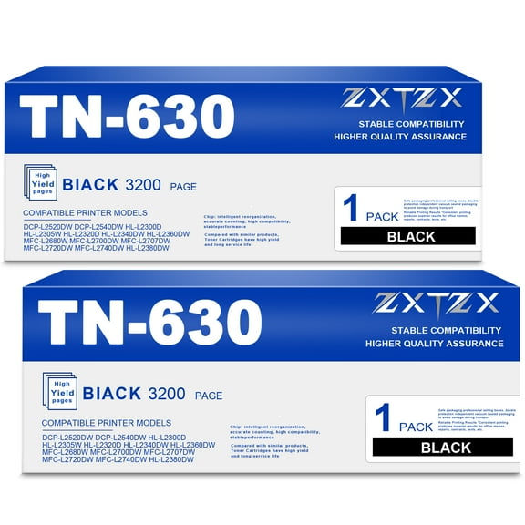 TN630 Toner for Brother TN630 Black Toner Cartridge DCP-L2540DW, HL-L2300D Printer