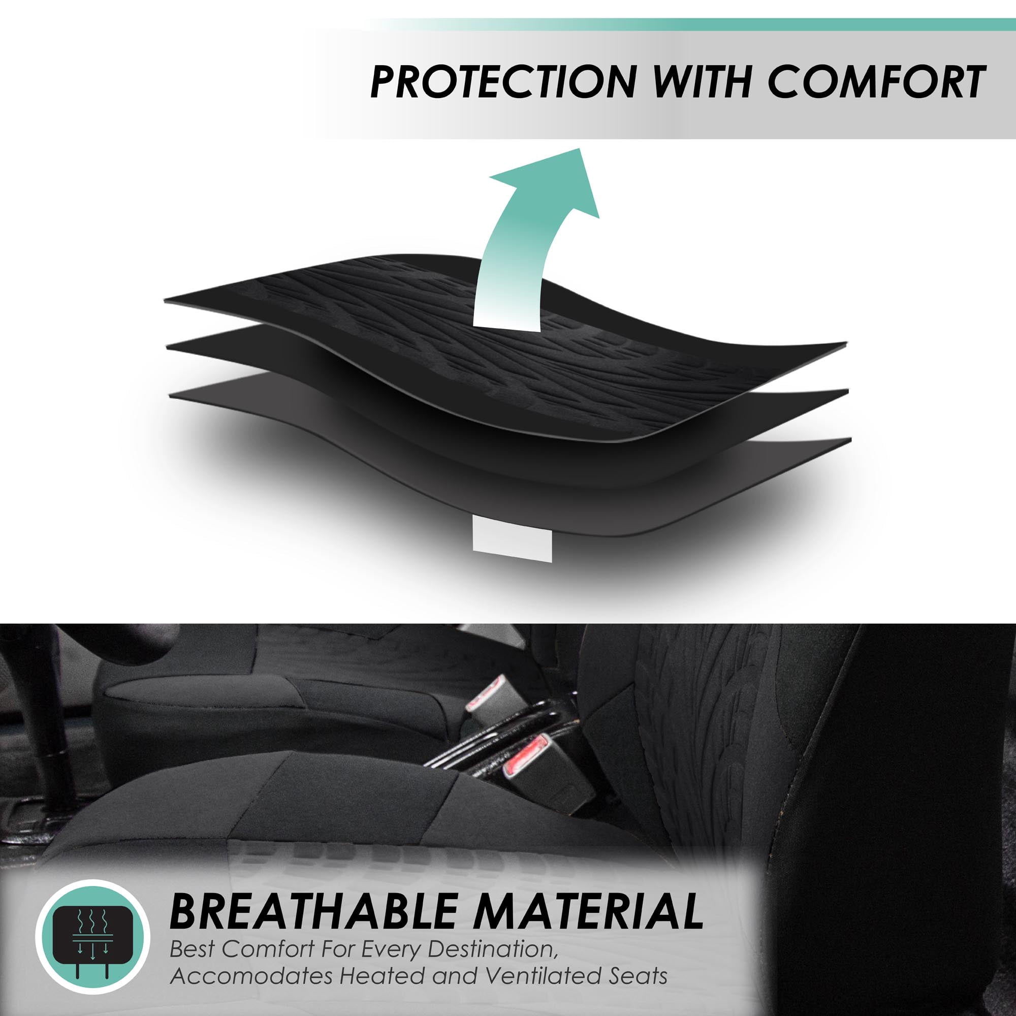 FH Group Travel Master Universal Seat Covers Fit For Car Truck SUV Van - Rear Bench