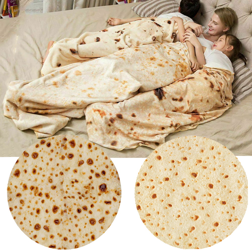 Bedding Outlet Mexican Burrito 60"Blanket 3D Corn Tortilla Flannel Funny Blanket