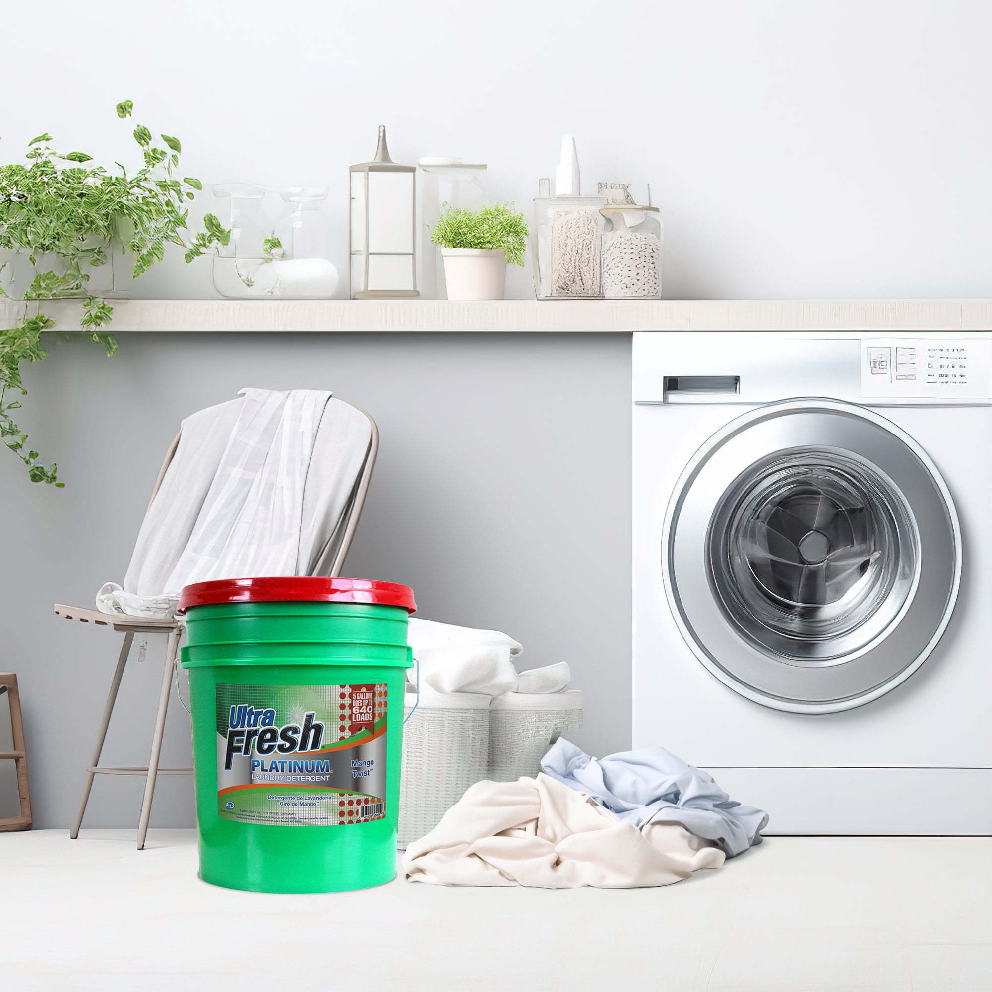 Ultra Fresh 3X Platinum Laundry Detergent, 640 Loads, Mango Twist, 5 Gal