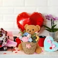 thumbnail image 3 of Knitted Flower Teddy Bear Bouquet, Handmade Artificial Flowers Gift, Home Decor for Anniversary Valentine's Day(Pink), 3 of 6