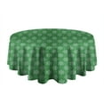 thumbnail image 5 of Green Christmas Snowflake Pattern Round Tablecloth 60"x60",Wrinkle Wipeable Table Cloth for Kitchen Dining Room Picnic Patio Party, 5 of 6