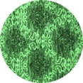 thumbnail image 1 of Ahgly Company Indoor Round Abstract Emerald Green Contemporary Area Rugs, 5' Round, 1 of 4