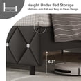 thumbnail image 4 of 4 EVER WINNER Queen Bed Frame, Upholstered Platform Bed Frame with Headboard and Footboard, Diamond Headboard and Footboard Design, Gray, 4 of 7