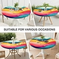 thumbnail image 7 of Colorful Tie Dye Mountain Pattern Round Fitted Tablecloth with Elastic Edge,Dining Table Cover Waterproof,Outdoor Round Tablecloth for Camping,Dining,Indoor and Outdoor, 7 of 7