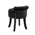 thumbnail image 4 of Neilson Black Velvet Vanity Stool - Nailhead Trim, Rolled Back,, 4 of 7
