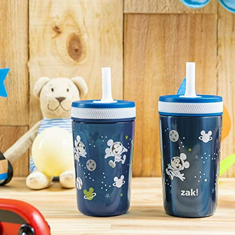 Zak Designs Disney Mickey Mouse Kelso Tumbler Set, Leak-Proof Screw-On Lid  with Straw, Bundle for Kids Includes Plastic and Stainless Steel Cups with  Bonus Sipper (3pc Set, Non-BPA) 