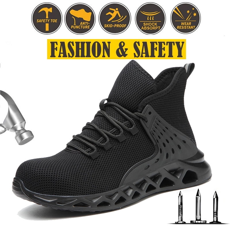 KUDOSALE Men Steel Toe Work Safety Shoes Protective