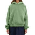 thumbnail image 4 of KDDYLITQ Womens Hoodies Y2k Long Sleeve Soft Sweater Preppy Fluffy Cozy Pullover Cute Solid Casual Clothes Cat Ear Furry Fuzzy Dressy Clothing Green S, 4 of 4