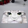 thumbnail image 2 of MKHERT Close-Up Portrait of White Cat Kitten with Green Eyes Placemats Table Mats for Dining Room Kitchen Table Decoration 12x18 inch,Set of 4, 2 of 4