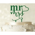 thumbnail image 1 of "Personalized ""Mr And Mrs"" Wedding Cake Topper Green Cake Topper Cake Decoration Color Option Available 4""-5"" Inches Wide", 1 of 1