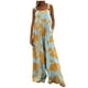 thumbnail image 2 of ICHUANYI Clearance Women Print Jumpsuit Pajamas Casual Buttons Pocket Sleeveless Wide Leg Long Pants(Light Blue, XL) ICHUANYI WER2023080909607, 2 of 6