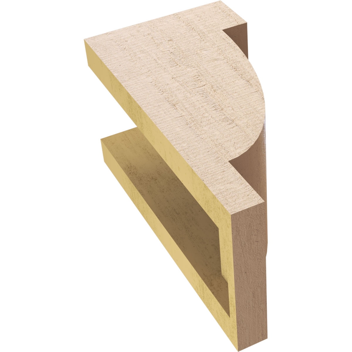 5"W x 5"D x 10"H Wide Alpine Rough Cedar Woodgrain TimberThane Corbel, Primed Tan