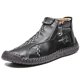 thumbnail image 1 of Botas de hombre hechas a mano, botines con costuras clásicas, zapatos casuales con cremallera para exteriores, 1 of 5