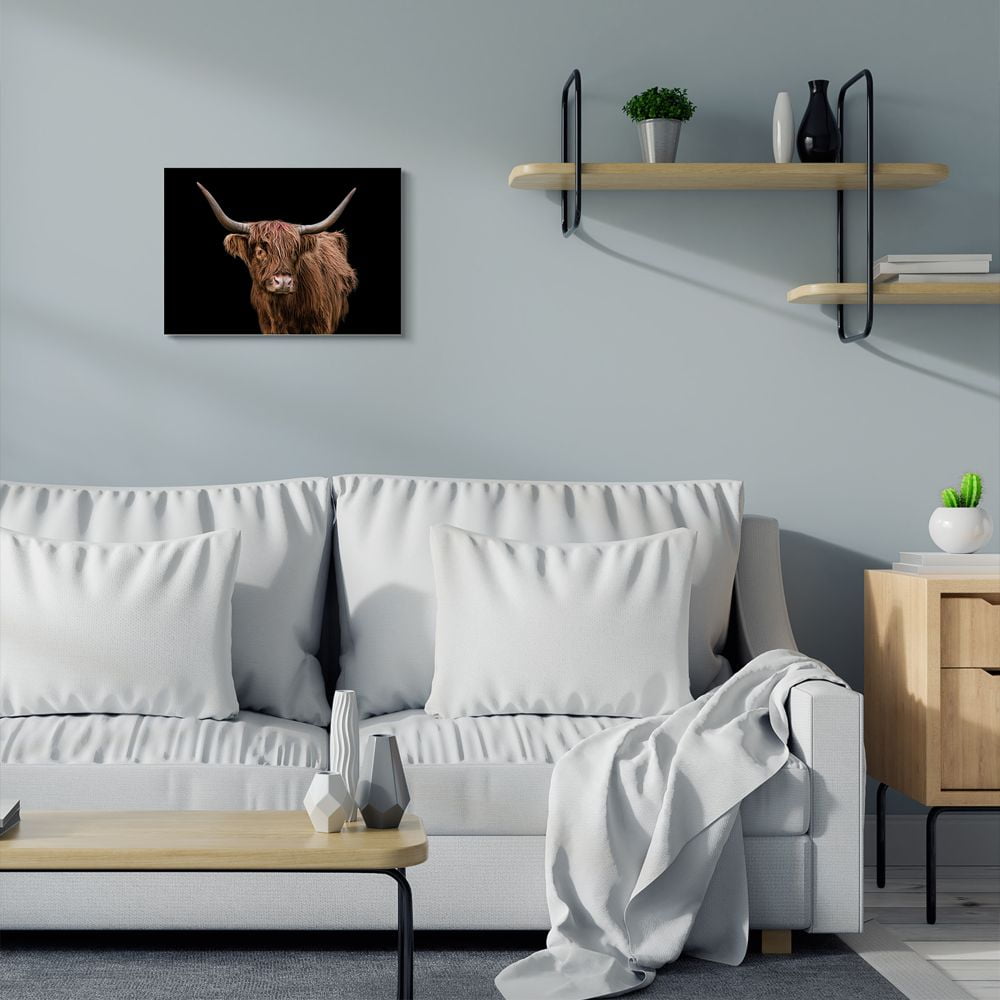 Stupell Industries Minimal Portrait of Countryside Cattle Animal Designed by Third and Wall