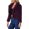 thumbnail image 4 of CHAQUETA CORTA DE PIEL SINTÉTICA SUELTA DE MODA INSPIRADORA PARA MUJERES EN INVIERNO TAMAÑO M PÚRPURA PROFUNDO, 4 of 6