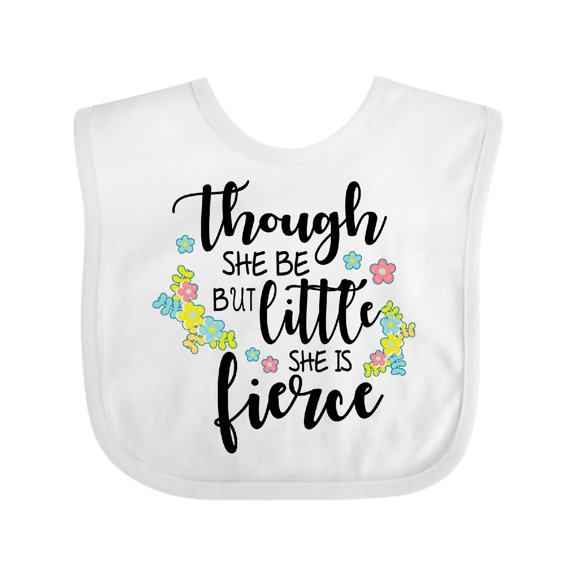 Inktastic Though She Be but Little She is Fierce Shakespeare Girls Baby Bib