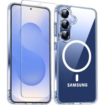 2-in-1 Entronix Bundle for Galaxy S24, Slim Clear Magnetic Hard Cover Case & 1 Screen Protector