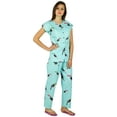 thumbnail image 4 of Bimba Womens Cotton Night Wear Pajama Set Short Sleeve Shirt with Pyjamas Night Suit, 4 of 5