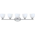 thumbnail image 3 of Aspen Creative 62229, Bathroom Vanity 5 Lights Fixture, 40" W x 9-1/2" H x 6-1/2" D, Chrome Finish/Frosted Glass Paint White Inside, 3 of 6