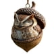 thumbnail image 4 of Adornos de animales de avellana de resina | Zorro, búho, conejo y erizo durmiendo | Decoración artesanal para árboles de Navidad para amantes de la naturaleza | Paquete de 3, 4 of 9