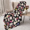 thumbnail image 3 of Sikiie Rainbow Flowers Cozy Flannel Fleece Throw Blanket: Lightweight & Thick for All Seasons - Perfect for Women, Men, & Kids"50"x40", 3 of 6