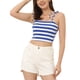thumbnail image 1 of INSPIRAR CHIC Blusas de tirantes de verano a rayas con lazo M Blanco Azul, 1 of 6