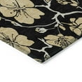 thumbnail image 4 of HomeRoots 599994 3 x 5 ft. Black & Gold Floral Washable Indoor & Outdoor Rectangle Area Rug, 4 of 5