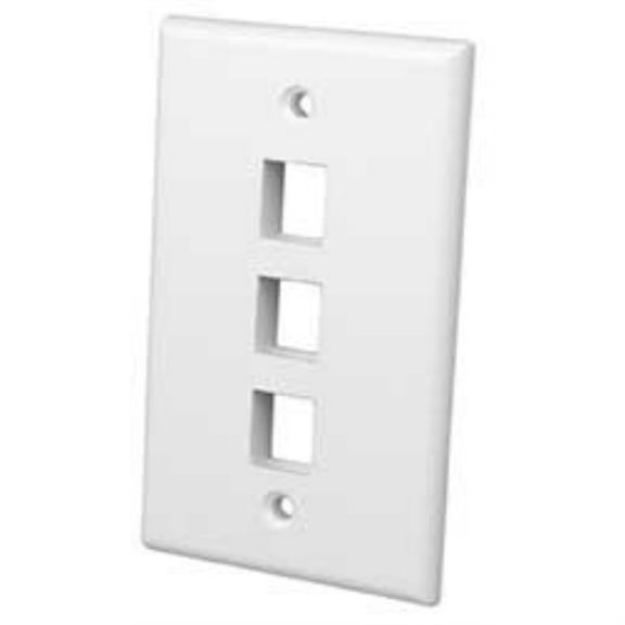 Keystone 3 Port Wall Plate White