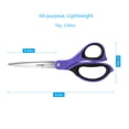 thumbnail image 6 of LIVINGO Sharp Scissors Multipurpose Heavy Duty Shears Office 8.5” 3 Pack Purple Green Orange, 6 of 7