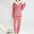 thumbnail image 6 of GERsome Women's Fleece Pajamas Sets Fluffy Sleepwear Warm Sherpa Pullover Pants, 6 of 7