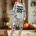 thumbnail image 2 of Pajamas for Women Set 2 Piece Halloween Pumpkin Ghost Print Long Sleeve Jogger Pants Sets Women Pjs Sets, 2 of 4