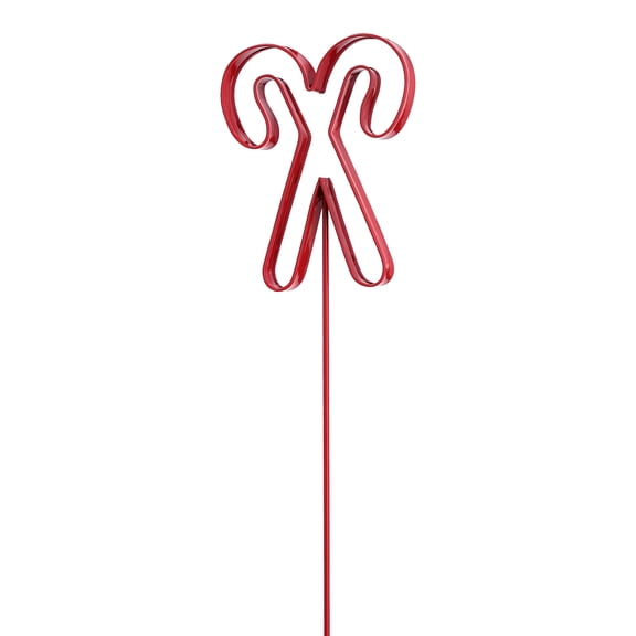 Metal Candy Cane Cookie Cutter Christmas Yard Stake, Red, 15", by Holiday Time