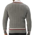 thumbnail image 2 of Men's Cable Knit V-Neck Sweater Long Sleeve Classic Fit Casual Pullover Top, 2 of 4